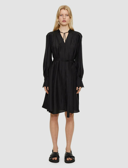 JOSEPH Fashion Women Silk Habotai Dewar Dress Black