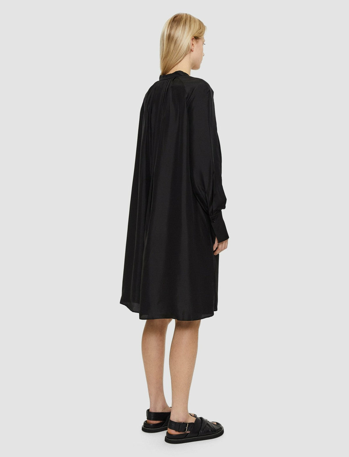 JOSEPH Fashion Women Silk Habotai Dewar Dress Black