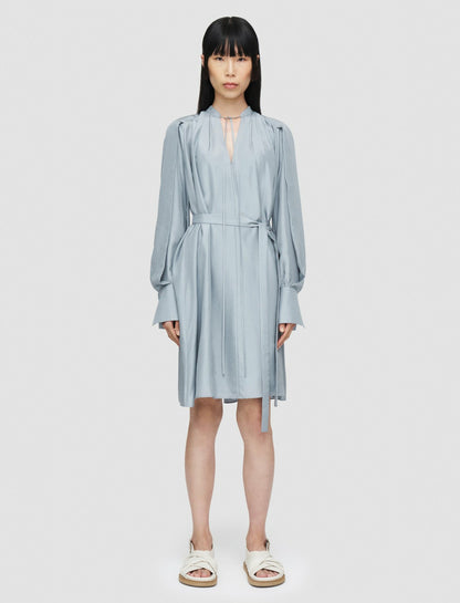 JOSEPH Fashion Women Silk Habotai Dewar Dress Dusty Blue