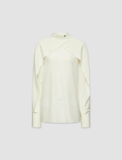 JOSEPH Fashion Women Bailie Silk Crepe de Chine Blouse Ivory