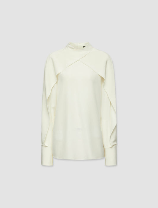 JOSEPH Fashion Women Bailie Silk Crepe de Chine Blouse Ivory