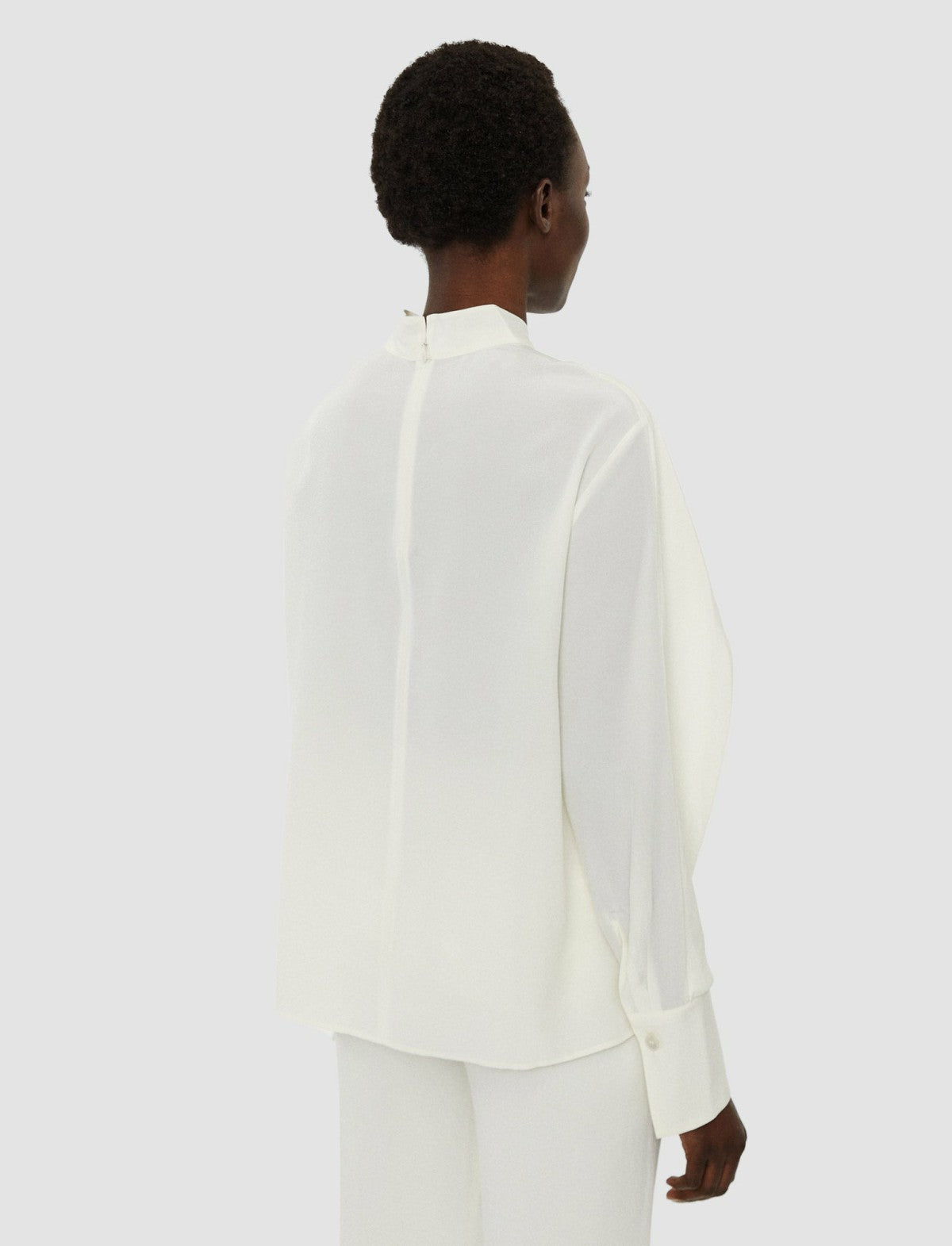 JOSEPH Fashion Women Bailie Silk Crepe de Chine Blouse Ivory