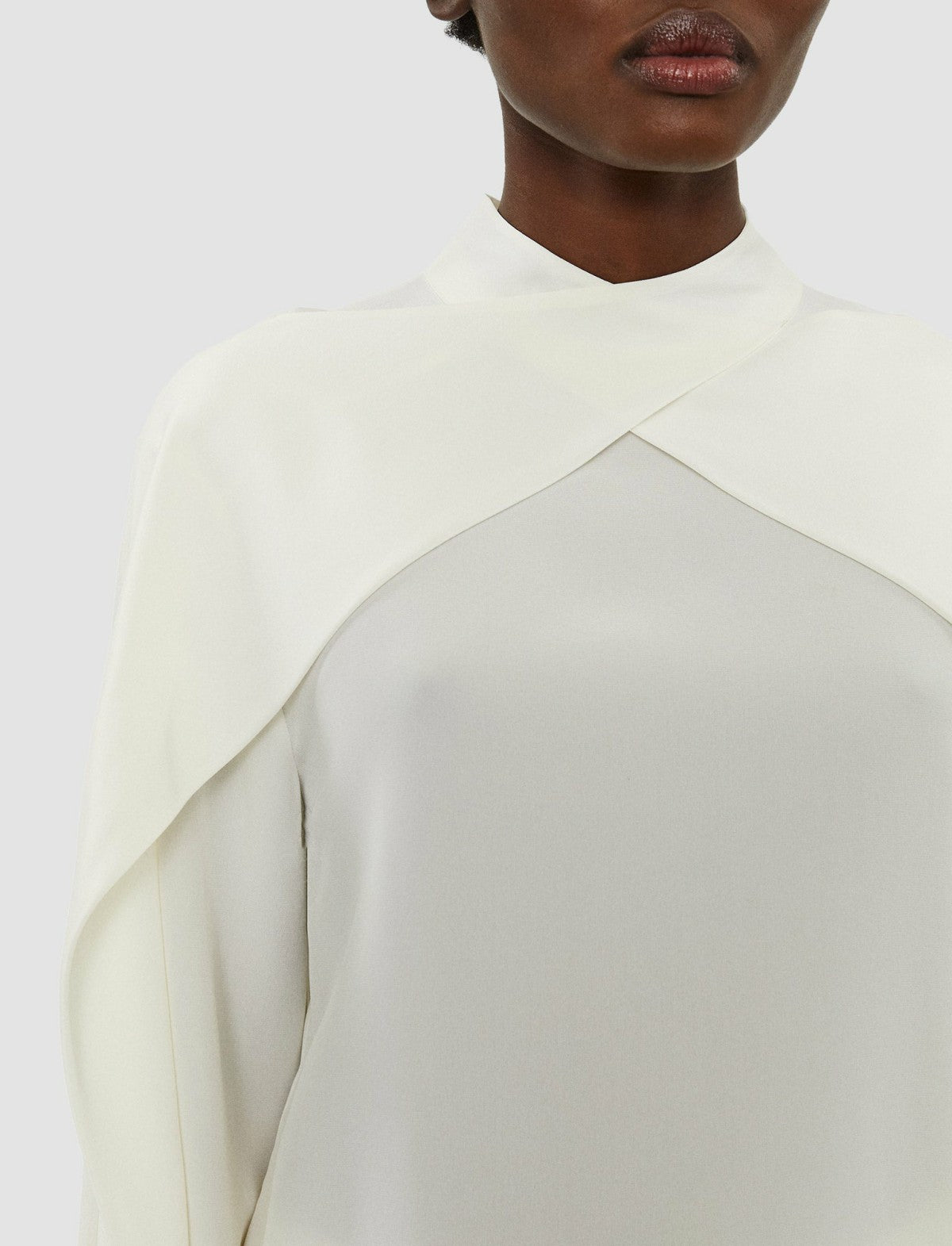 JOSEPH Fashion Women Bailie Silk Crepe de Chine Blouse Ivory