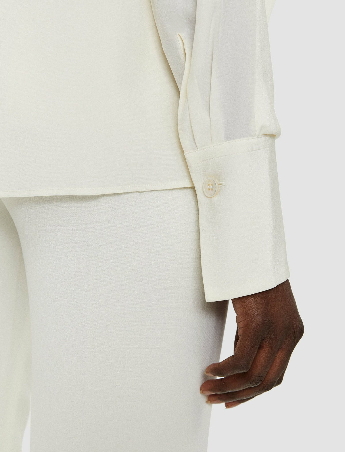 JOSEPH Fashion Women Bailie Silk Crepe de Chine Blouse Ivory