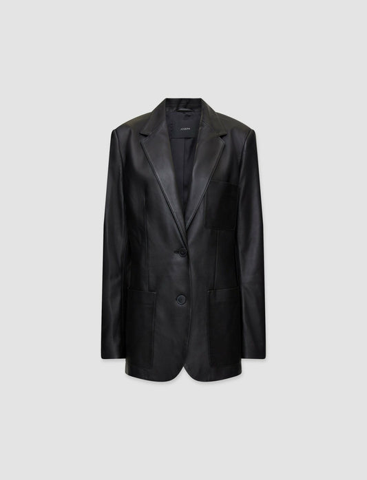 JOSEPH Fashion Women Nappa Leather Jacques Jacket Black