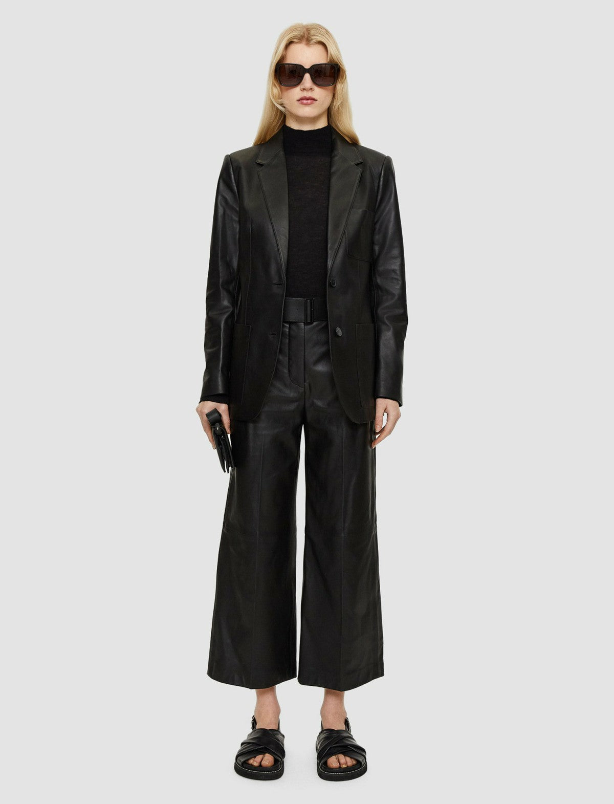 JOSEPH Fashion Women Nappa Leather Jacques Jacket Black