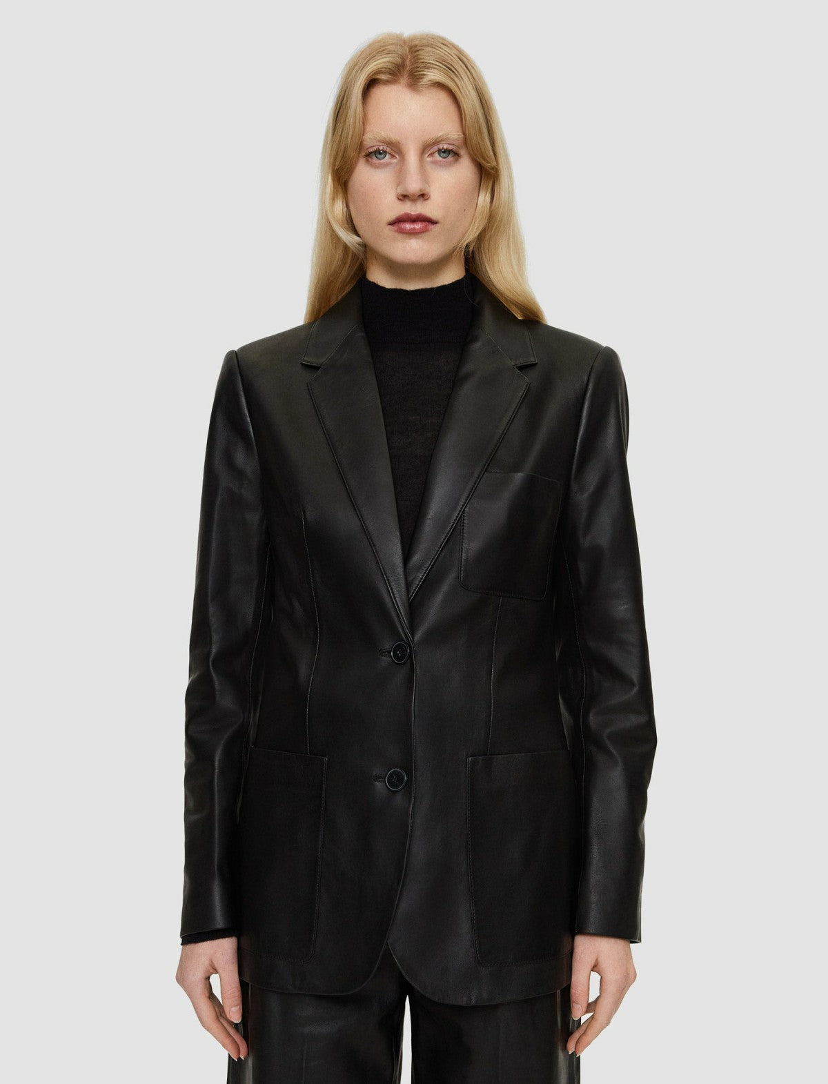 JOSEPH Fashion Women Nappa Leather Jacques Jacket Black