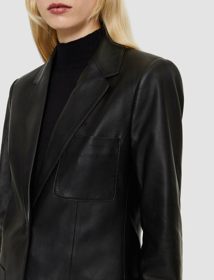 JOSEPH Fashion Women Nappa Leather Jacques Jacket Black