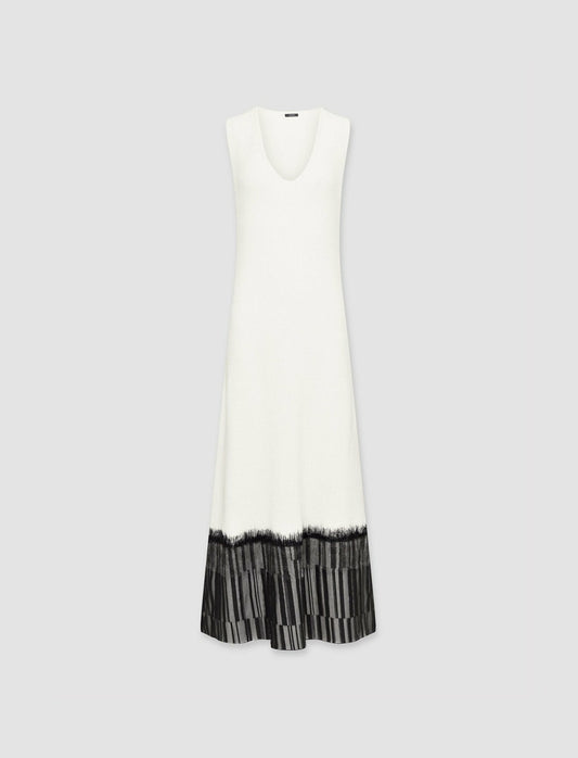 JOSEPH Fashion Women Knit Lace Dress Ivory