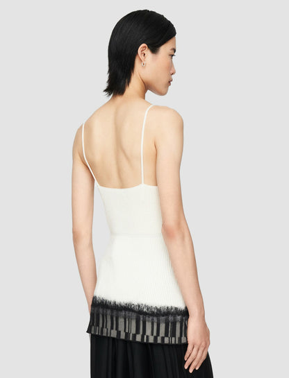 JOSEPH Fashion Women Knit Lace Top Ivory