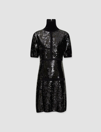 JOSEPH Fashion Women Sequins Knit Dress Black