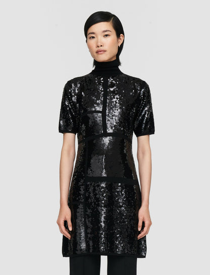 JOSEPH Fashion Women Sequins Knit Dress Black