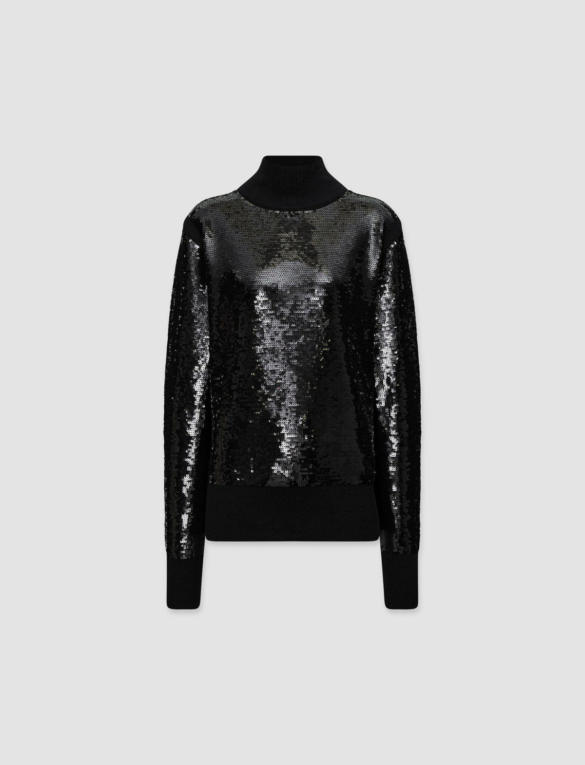 JOSEPH Fashion Women Sequins Knit High Neck Jumper Black