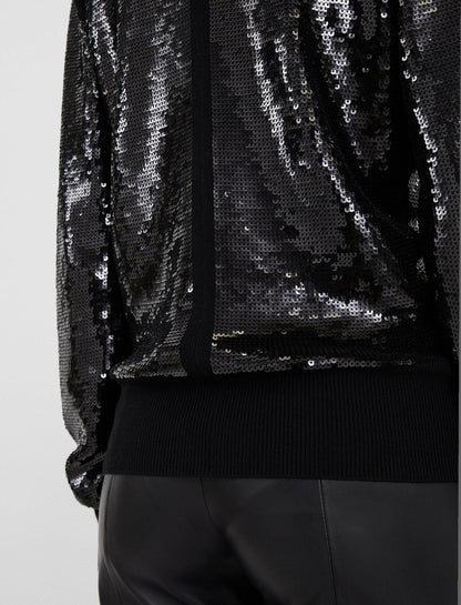 JOSEPH Fashion Women Sequins Knit High Neck Jumper Black