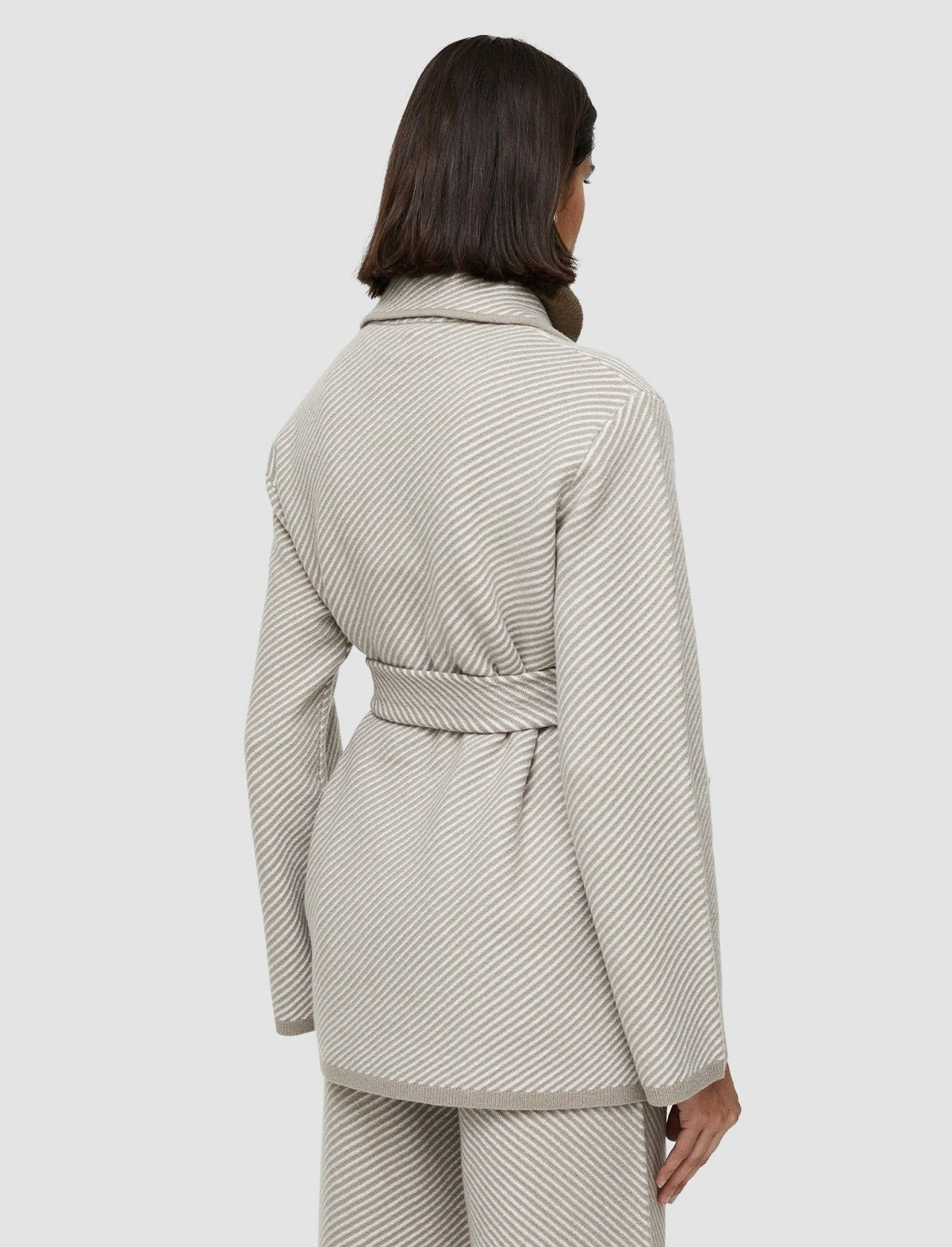 JOSEPH Fashion Women Twill Knit Cardigan Putty/Pewter