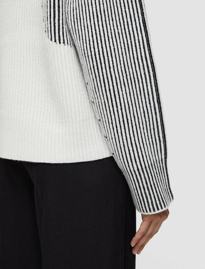 JOSEPH Fashion Women Cardigan Stitch Animation High Neck Jumper Putty Combo