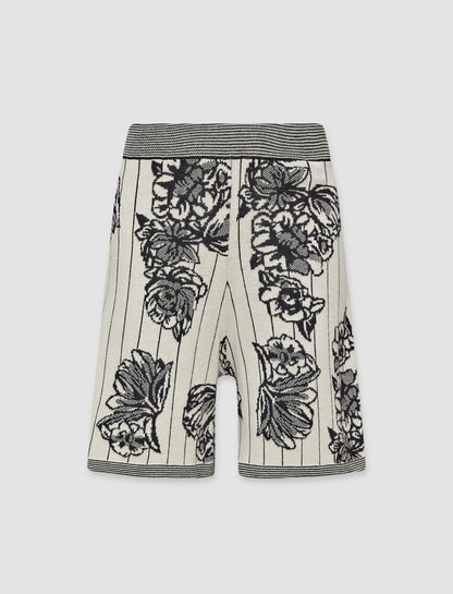 JOSEPH Fashion Women Floral Jacquard Shorts Black Combo