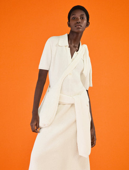 JOSEPH Fashion Women Egyptian Cotton Dress Ivory