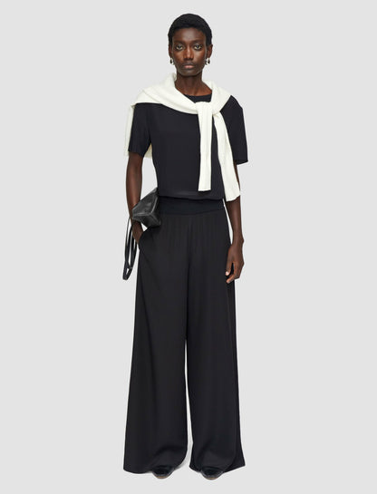 JOSEPH Fashion Women Hulin Crepe de Soie Silk Trousers Black