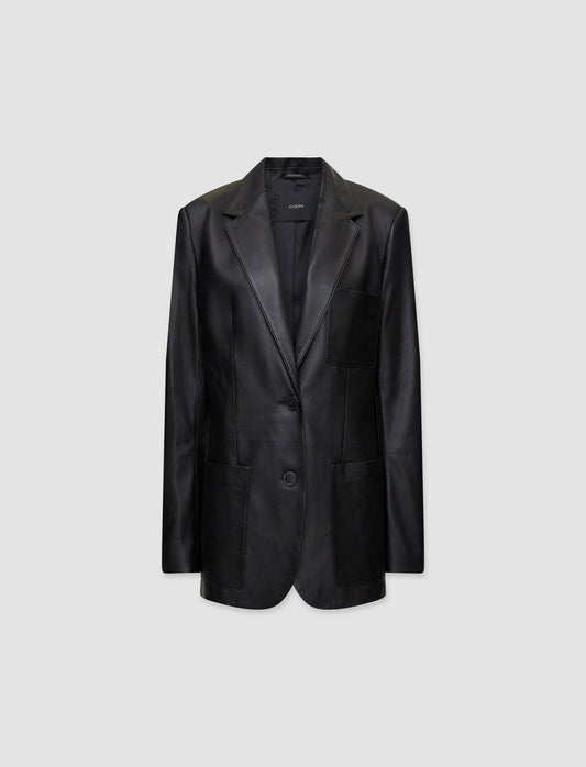 JOSEPH Fashion Women Nappa Leather Jacques Jacket Black