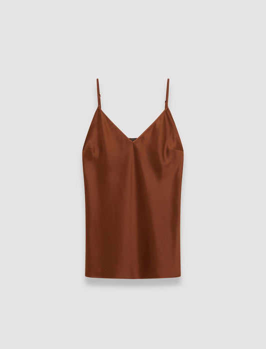 JOSEPH Fashion Women Clea Silk Satin Camisole Mahogany