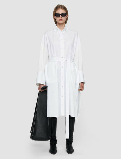 JOSEPH Fashion Women Poplin Darwin Dress White