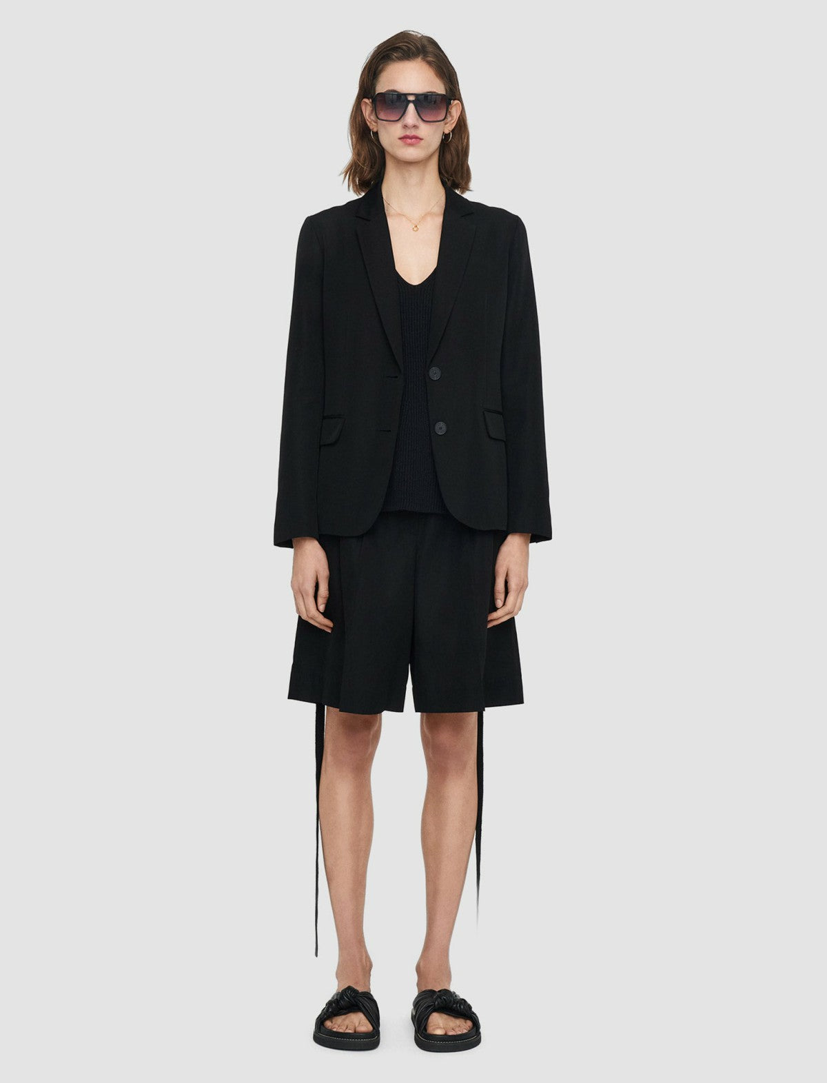 JOSEPH Fashion Women Soft Cotton Silk Belmore Jacket Black