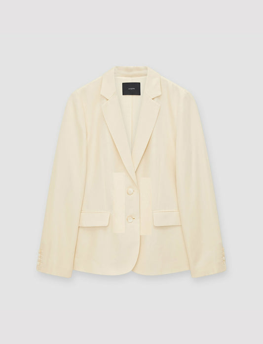 JOSEPH Fashion Women Soft Cotton Silk Belmore Jacket Alabaster