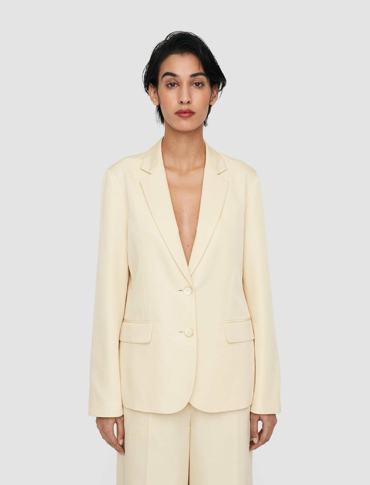 JOSEPH Fashion Women Soft Cotton Silk Belmore Jacket Alabaster
