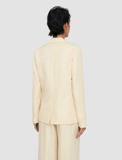 JOSEPH Fashion Women Soft Cotton Silk Belmore Jacket Alabaster