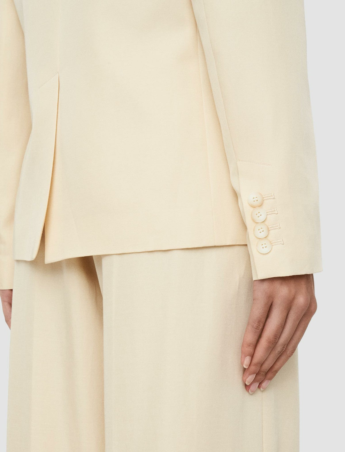 JOSEPH Fashion Women Soft Cotton Silk Belmore Jacket Alabaster