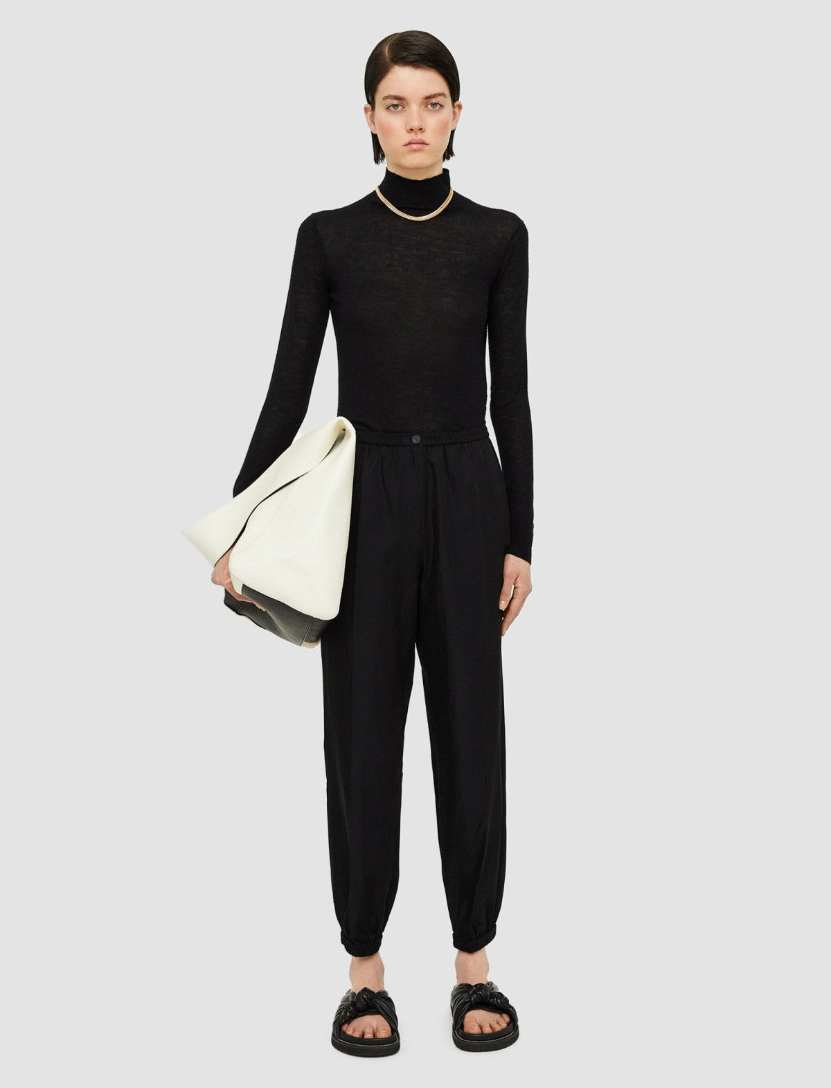 JOSEPH Fashion Women Taio Soft Cotton Silk Trousers Black