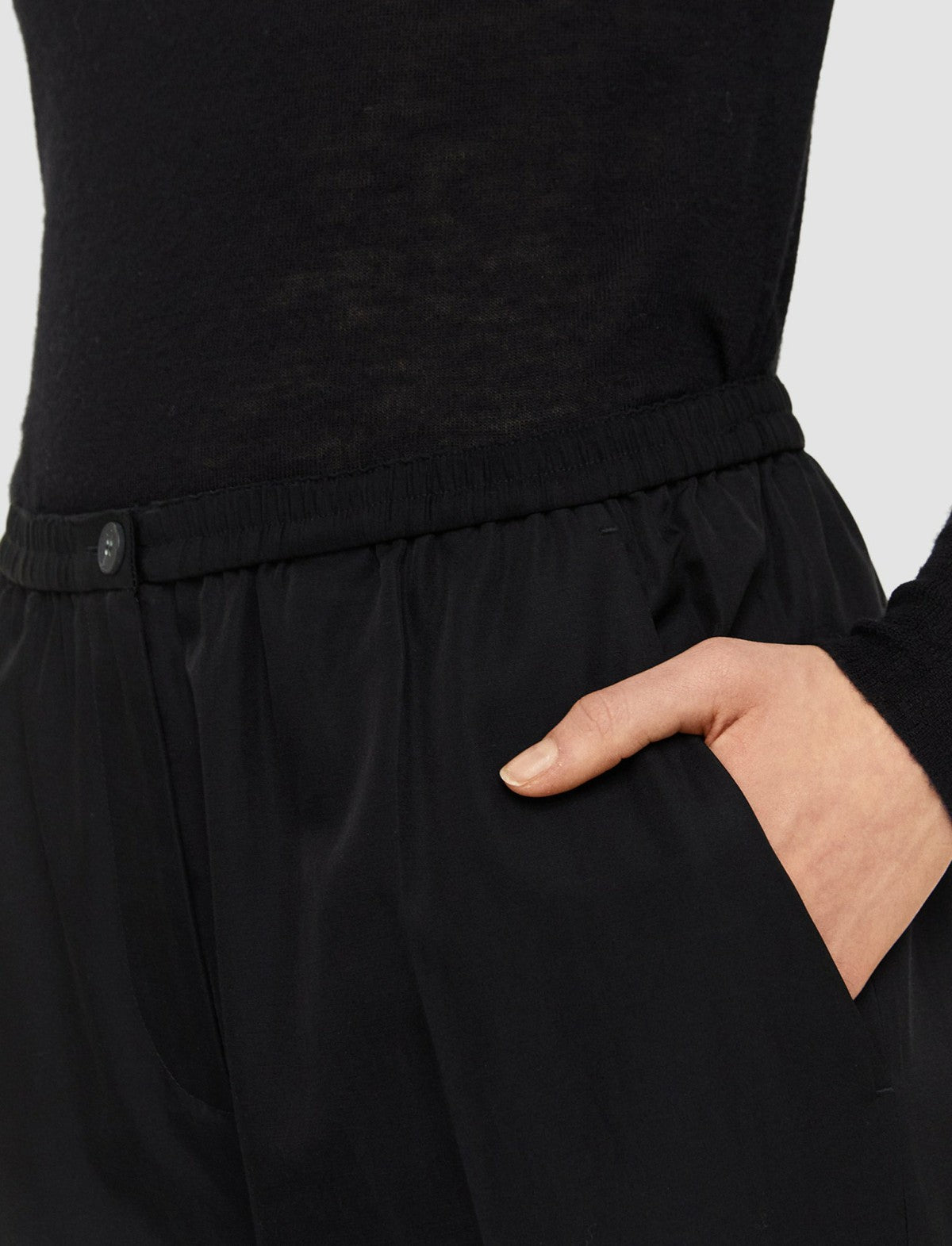 JOSEPH Fashion Women Taio Soft Cotton Silk Trousers Black