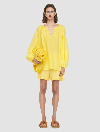 JOSEPH Fashion Women Silk Habotai Baume Blouse Sunshine