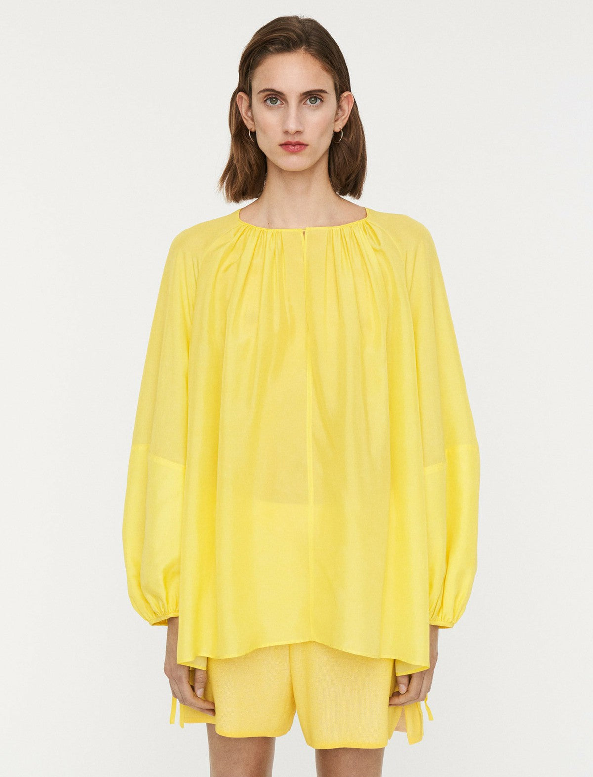 JOSEPH Fashion Women Silk Habotai Baume Blouse Sunshine
