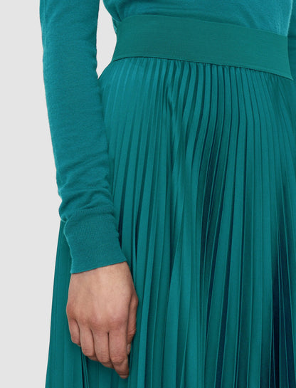 JOSEPH Fashion Women Ade Knit Weave Plissé Skirt Dark Teal