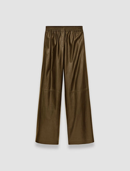 JOSEPH Fashion Women Nappa Leather Ashbridge Trousers Hickory