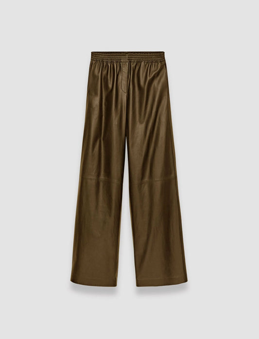 JOSEPH Fashion Women Nappa Leather Ashbridge Trousers Hickory