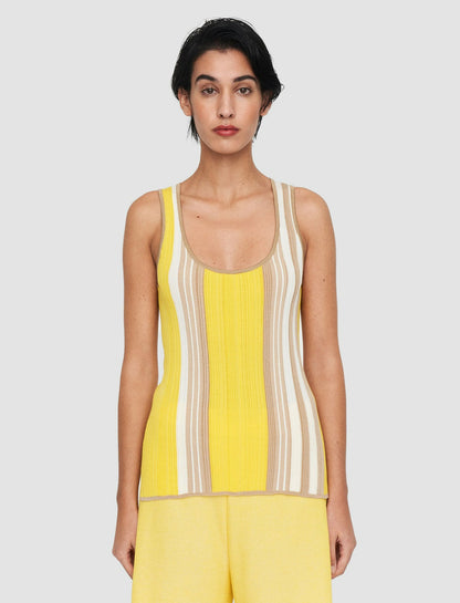 JOSEPH Fashion Women Colour Block Rib Tank Top Ivory Combo