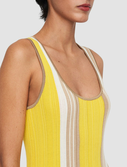 JOSEPH Fashion Women Colour Block Rib Tank Top Ivory Combo