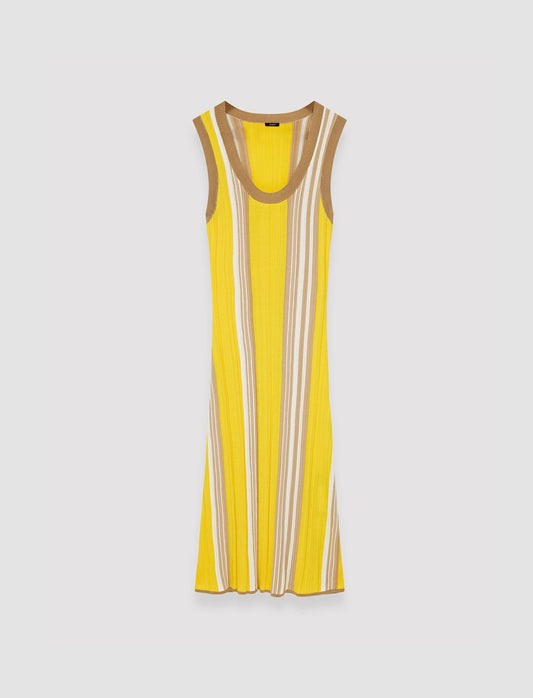 JOSEPH Fashion Women Colour Block Rib Dress Ivory Combo