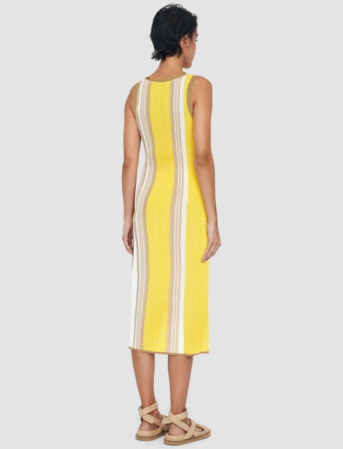 JOSEPH Fashion Women Colour Block Rib Dress Ivory Combo