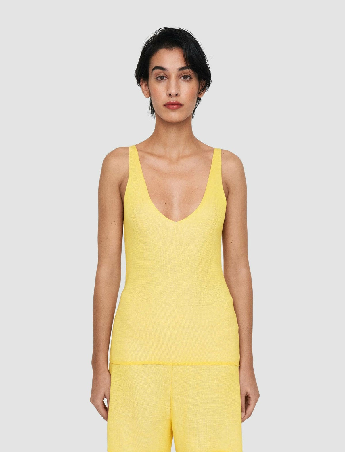 JOSEPH Fashion Women Plated Knit Tank Top Sunshine Combo