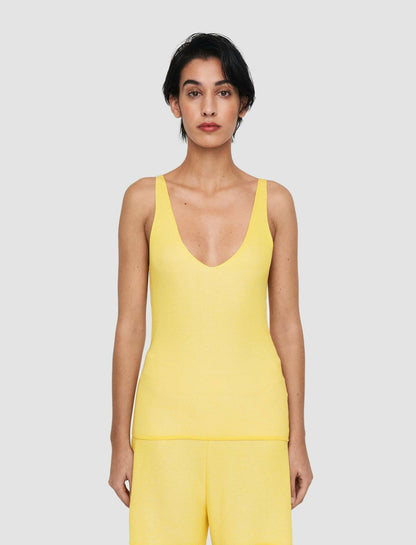 JOSEPH Fashion Women Plated Knit Tank Top Sunshine Combo