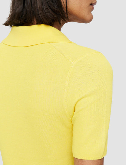 JOSEPH Fashion Women Plated Knit Polo Top Sunshine Combo