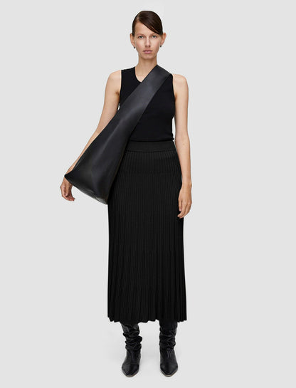 JOSEPH Fashion Women Merino Rib Skirt Black
