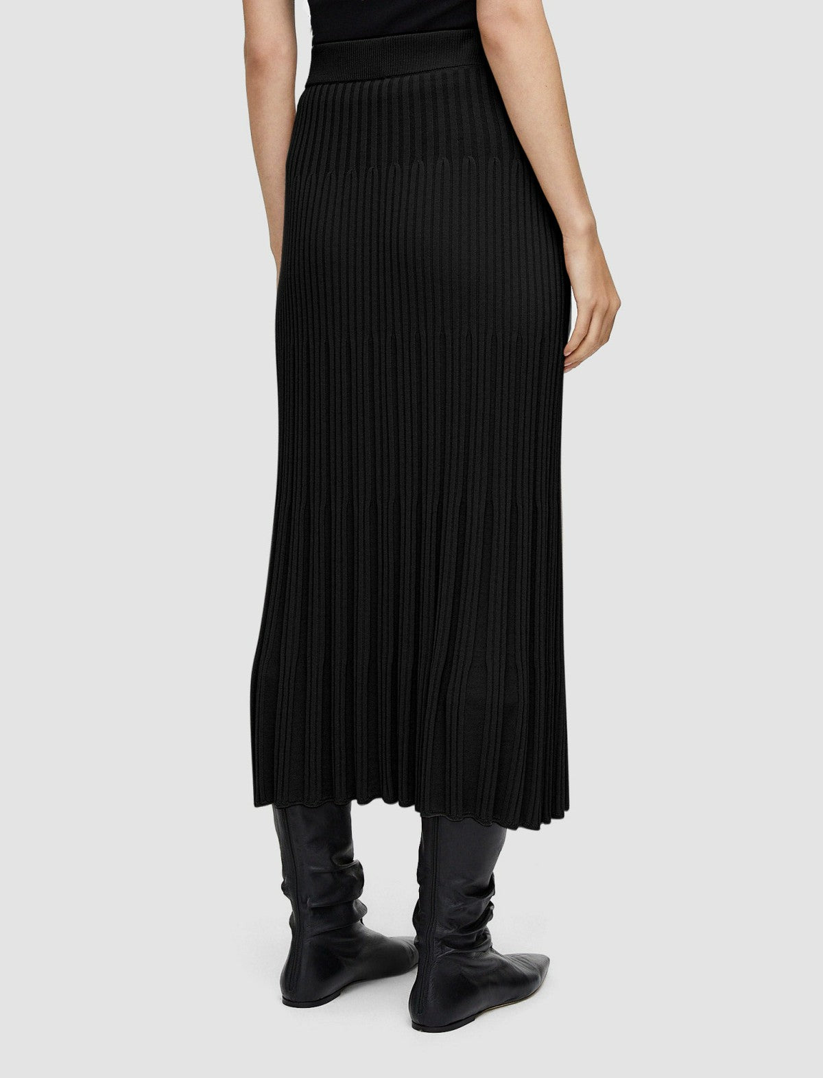 JOSEPH Fashion Women Merino Rib Skirt Black
