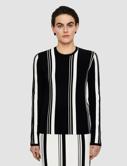 JOSEPH Fashion Women Silk Blend Top Black/Ivory