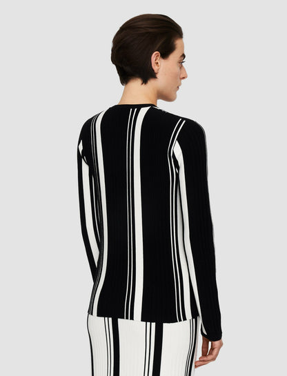 JOSEPH Fashion Women Silk Blend Top Black/Ivory