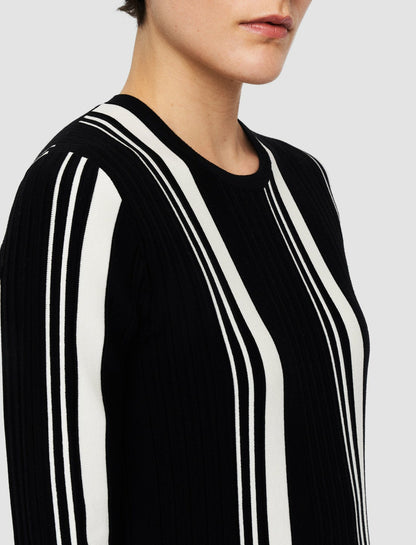 JOSEPH Fashion Women Silk Blend Top Black/Ivory